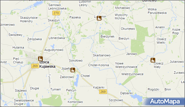 mapa Skarbanowo, Skarbanowo na mapie Targeo