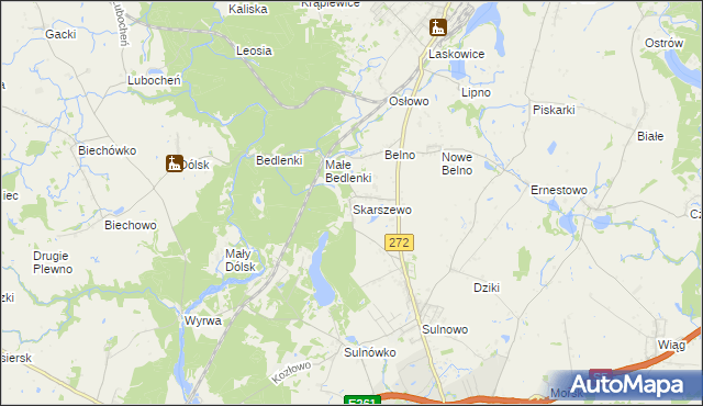 mapa Skarszewo gmina Świecie, Skarszewo gmina Świecie na mapie Targeo