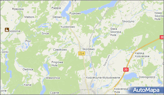 mapa Skorzewo, Skorzewo na mapie Targeo