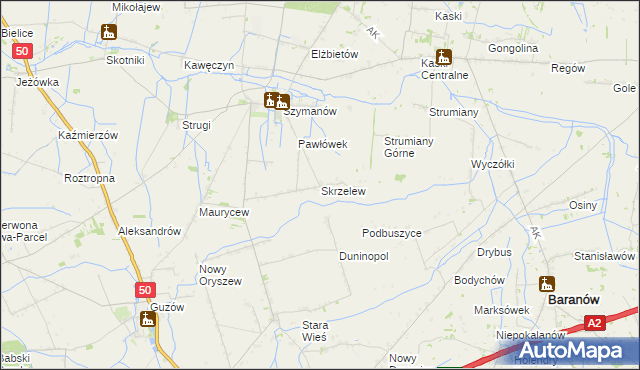 mapa Skrzelew, Skrzelew na mapie Targeo