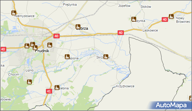 mapa Skrzypiec gmina Lubrza, Skrzypiec gmina Lubrza na mapie Targeo