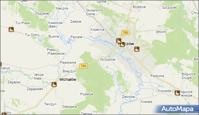 mapa Skrzypiów, Skrzypiów na mapie Targeo