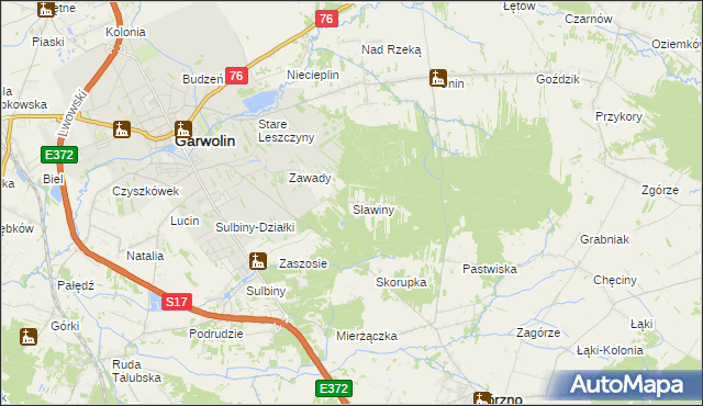 mapa Sławiny, Sławiny na mapie Targeo