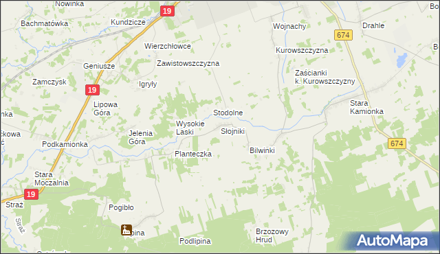 mapa Słojniki, Słojniki na mapie Targeo