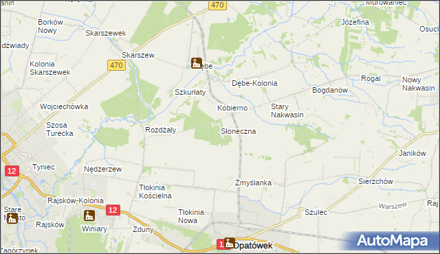 mapa Słoneczna, Słoneczna na mapie Targeo