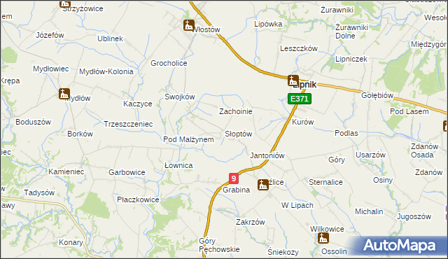 mapa Słoptów, Słoptów na mapie Targeo