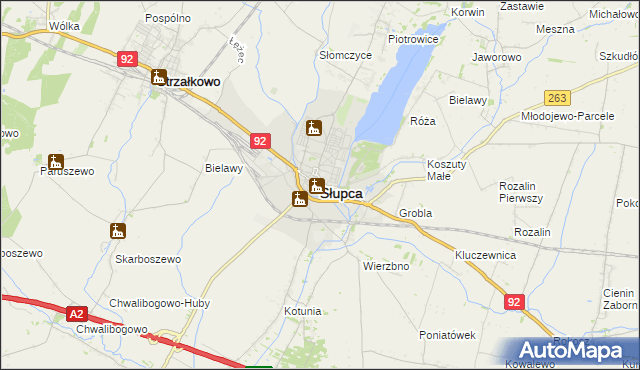 mapa Słupca, Słupca na mapie Targeo