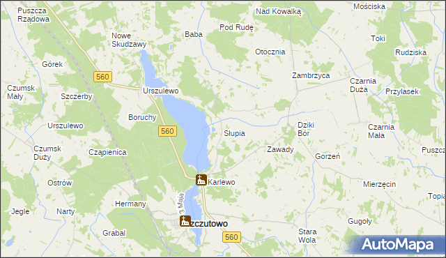 mapa Słupia gmina Szczutowo, Słupia gmina Szczutowo na mapie Targeo