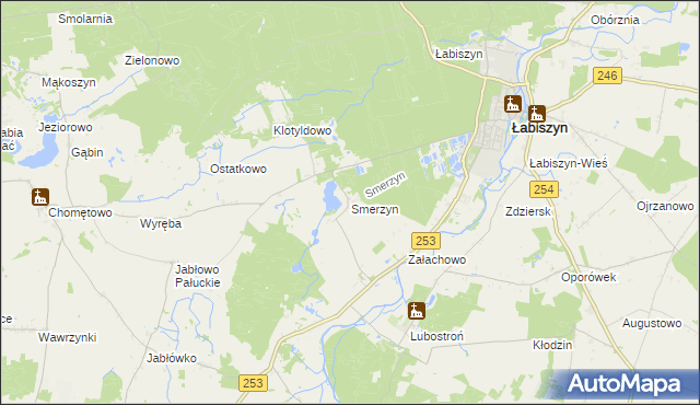 mapa Smerzyn, Smerzyn na mapie Targeo