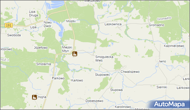 mapa Smogulecka Wieś, Smogulecka Wieś na mapie Targeo