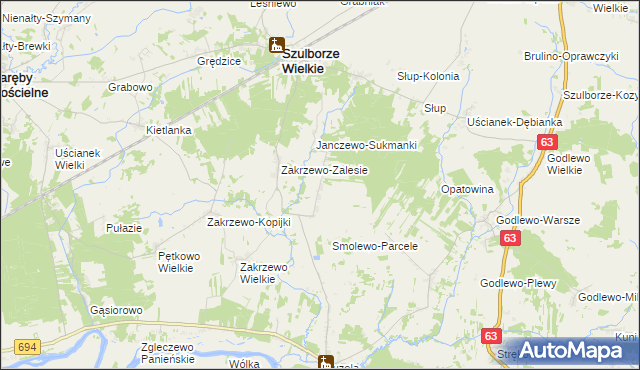 mapa Smolewo-Wieś, Smolewo-Wieś na mapie Targeo
