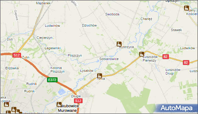 mapa Sobianowice, Sobianowice na mapie Targeo