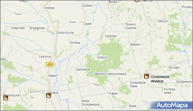 mapa Sobocin, Sobocin na mapie Targeo