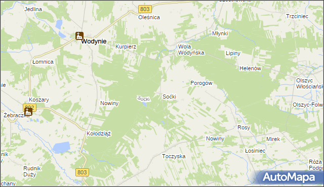 mapa Soćki, Soćki na mapie Targeo