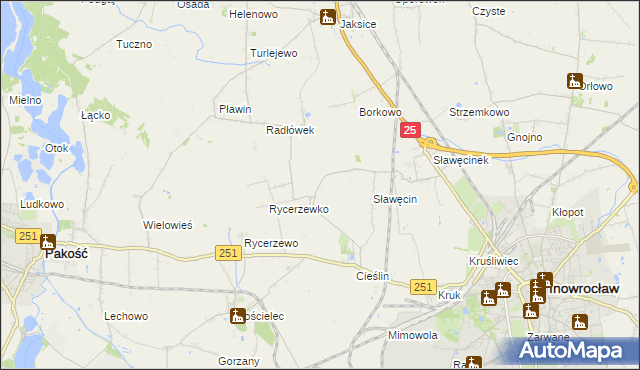 mapa Sójkowo gmina Inowrocław, Sójkowo gmina Inowrocław na mapie Targeo