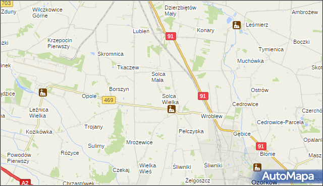 mapa Solca Wielka, Solca Wielka na mapie Targeo