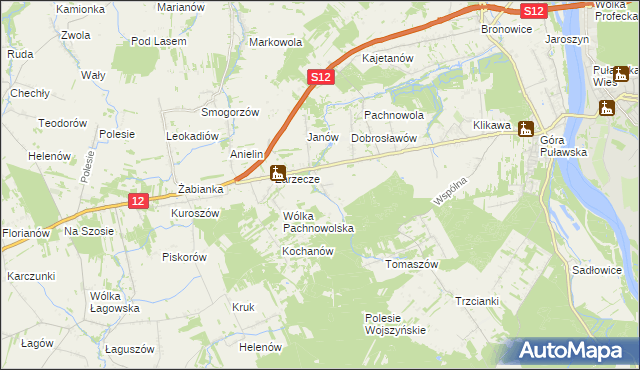 mapa Sosnów gmina Puławy, Sosnów gmina Puławy na mapie Targeo