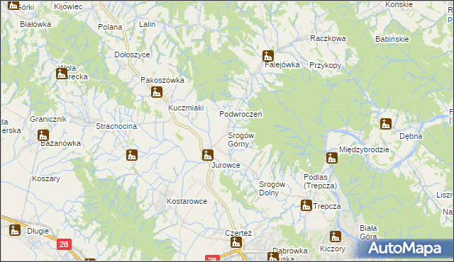 mapa Srogów Górny, Srogów Górny na mapie Targeo