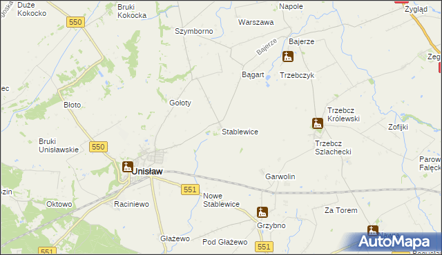 mapa Stablewice, Stablewice na mapie Targeo