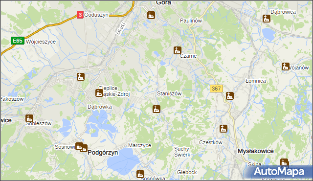 mapa Staniszów, Staniszów na mapie Targeo
