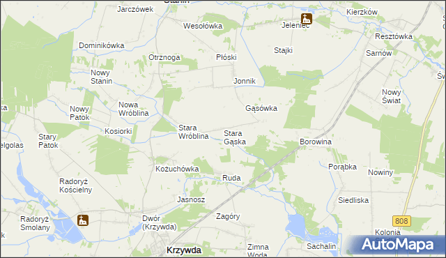 mapa Stara Gąska, Stara Gąska na mapie Targeo