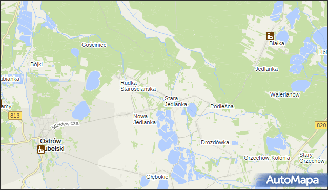 mapa Stara Jedlanka, Stara Jedlanka na mapie Targeo