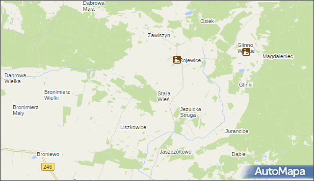 mapa Stara Wieś gmina Rojewo, Stara Wieś gmina Rojewo na mapie Targeo