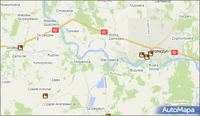 mapa Starczewice, Starczewice na mapie Targeo