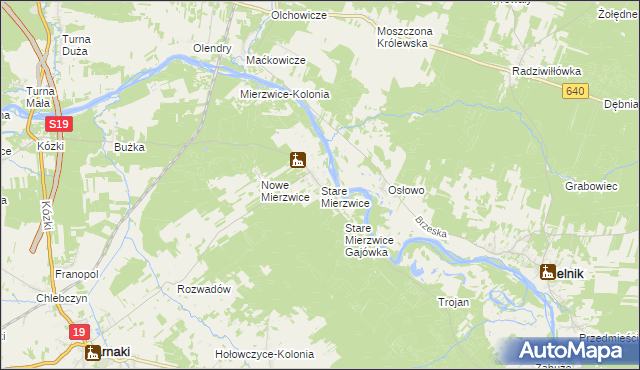 mapa Stare Mierzwice, Stare Mierzwice na mapie Targeo