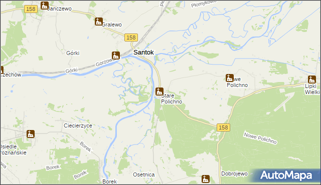 mapa Stare Polichno, Stare Polichno na mapie Targeo