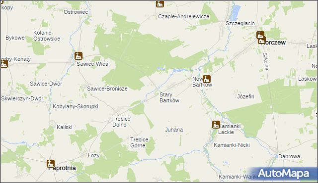 mapa Stary Bartków, Stary Bartków na mapie Targeo