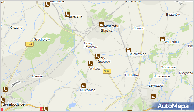 mapa Stary Jaworów, Stary Jaworów na mapie Targeo