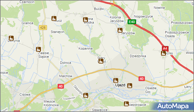 mapa Stary Ujazd, Stary Ujazd na mapie Targeo