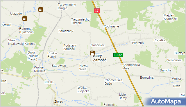 mapa Stary Zamość, Stary Zamość na mapie Targeo