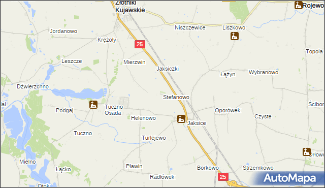 mapa Stefanowo gmina Inowrocław, Stefanowo gmina Inowrocław na mapie Targeo