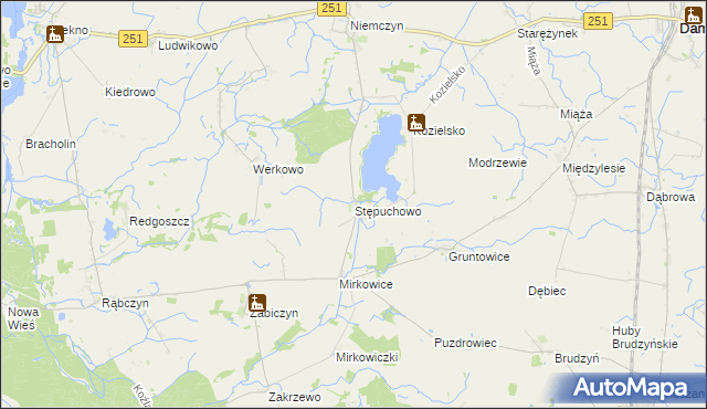 mapa Stępuchowo, Stępuchowo na mapie Targeo