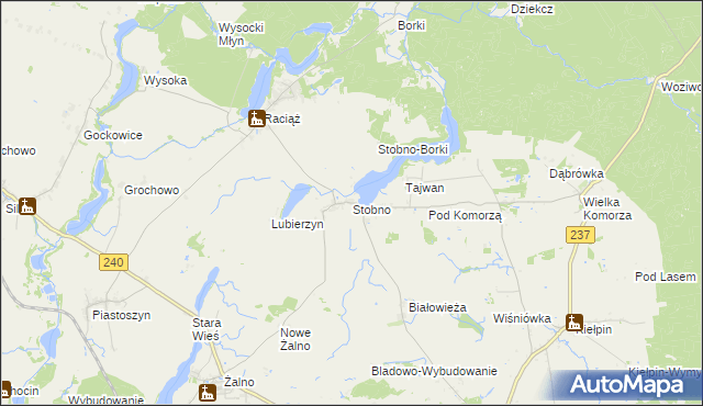 mapa Stobno gmina Tuchola, Stobno gmina Tuchola na mapie Targeo