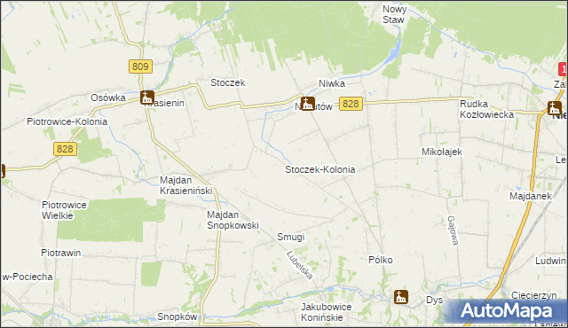 mapa Stoczek-Kolonia, Stoczek-Kolonia na mapie Targeo