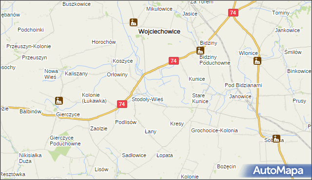 mapa Stodoły-Kolonie, Stodoły-Kolonie na mapie Targeo