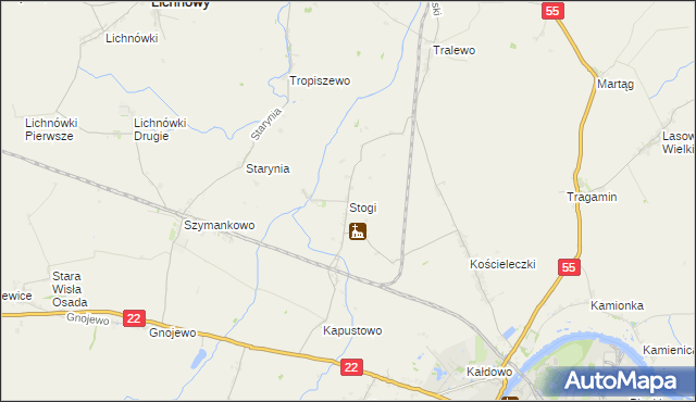 mapa Stogi gmina Malbork, Stogi gmina Malbork na mapie Targeo