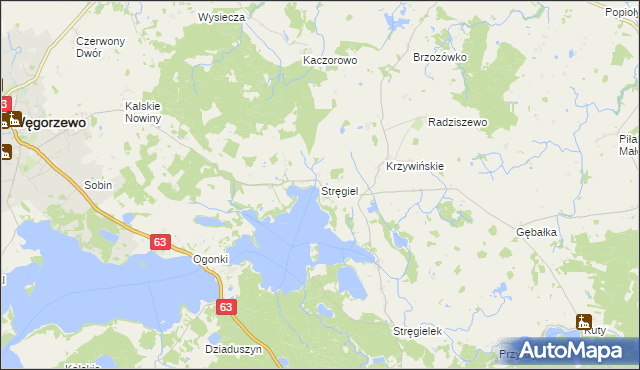 mapa Stręgiel, Stręgiel na mapie Targeo
