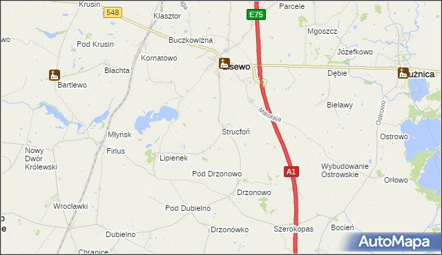 mapa Strucfoń, Strucfoń na mapie Targeo
