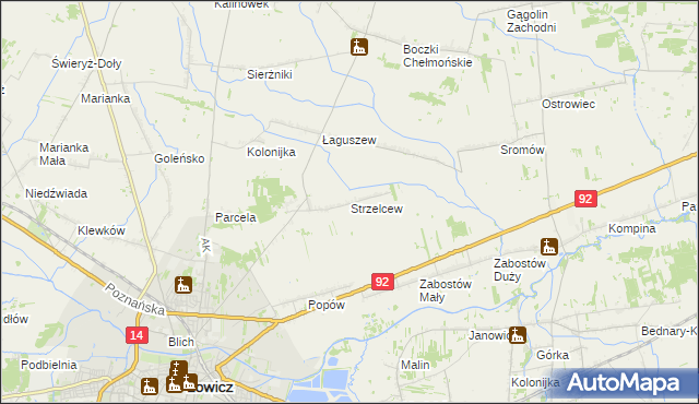 mapa Strzelcew, Strzelcew na mapie Targeo