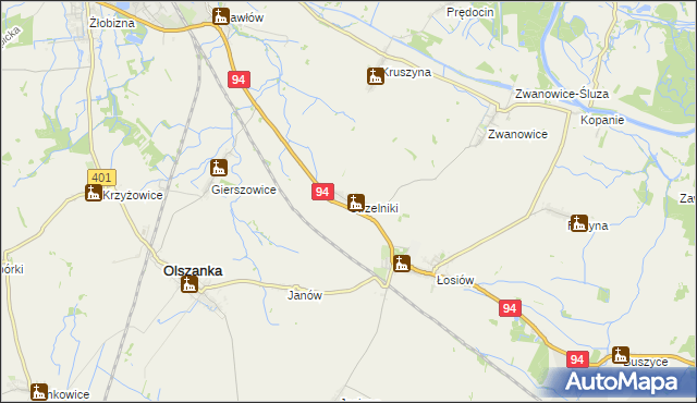 mapa Strzelniki gmina Lewin Brzeski, Strzelniki gmina Lewin Brzeski na mapie Targeo