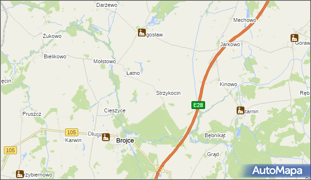 mapa Strzykocin, Strzykocin na mapie Targeo