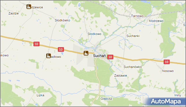 mapa Suchań, Suchań na mapie Targeo
