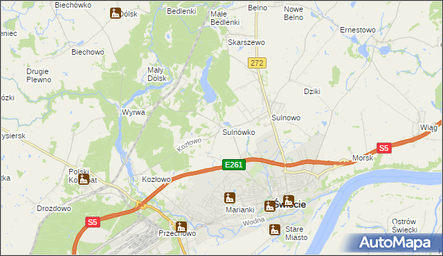 mapa Sulnówko, Sulnówko na mapie Targeo