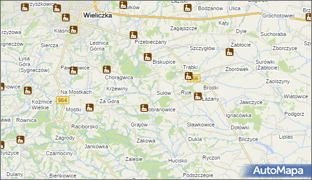 mapa Sułów gmina Biskupice, Sułów gmina Biskupice na mapie Targeo