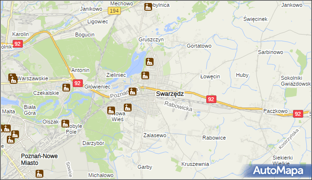 mapa Swarzędz, Swarzędz na mapie Targeo