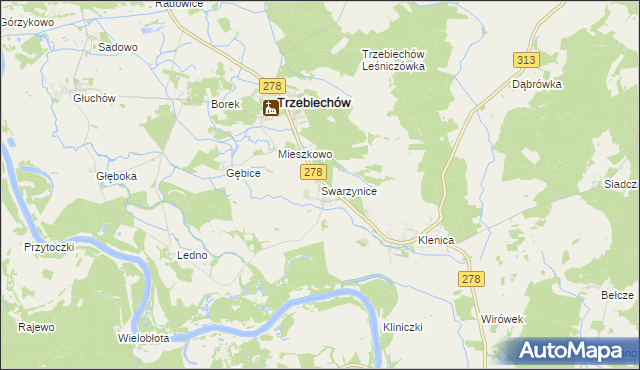 mapa Swarzynice, Swarzynice na mapie Targeo